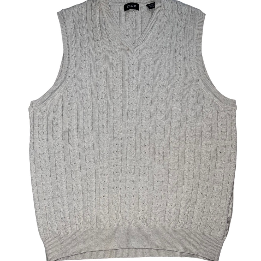 izod vintage cream sweater vest